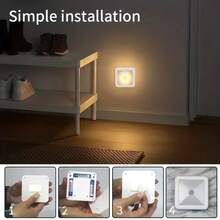 Outdoor Motion Sensor Stair Wall Light, Battery-Powered Wireless Night Light, 6 LED Beads, Suitable For Under Cabinet/Corridor Wardrobe Kitchen - Christmas Use, ≤36V Including Battery, IP44, Simple Lighting, Minimalist Design, Durable Structure - [Pack Of 8] Warm Light - View 10