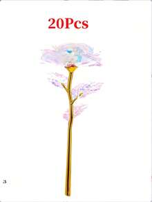 Hoa hồng khô được phủ lá vàng lấp lánh, hoa giả màu trắng có cuống, thích hợp cho Ngày Valentine, Ngày của Mẹ, Ngày của Cha, sinh nhật và đám cưới. Cũng thích hợp để trang trí phòng và nhà cửa. - Nhiều màu - Xem 9