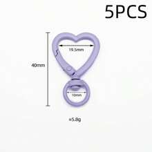 5 piezas Anillos de llave con broche de langosta en forma de corazón giratorio de colores, conector de resorte, hebilla de resorte en forma de corazón rojo pequeño, accesorios de joyería DIY, anillo abierto de corazón esmaltado para llavero, adecuado para bolsos, correas de perro, llaves, fabricación de joyería DIY - llavero de amor - Ver 14