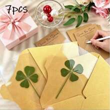 Lucky Four-Leaf Clover Card Set - Transparent Material Design, Suitable For Birthdays And Weddings, Irish Style Decoration With Bookmarks, Party Gifts, Realistic Four-Leaf Clover Pattern - Green Four-leaf Clover - View 10