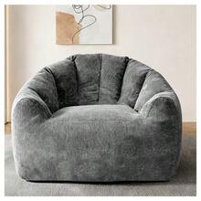 Ergonomic, Round Beanbag With Full Body Adaptation For Versatile Comfort And Relaxation At Home. - Grey - View 8