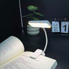 New Rechargeable LED Clamp Book Light, 360° Rotatable & Bendable, 3 Color Temperatures Dimmable, USB Charging Portable Reading Lamp, Bedroom Night Light - 夾書燈 - 查看 8