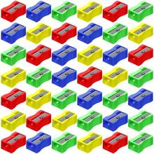 100pcs Mini Manual Pencil Sharpener With Pencil Lead Storage Box, Suitable For Office Supplies, Gift Bags And Gifts, Random Colors (Rectangular/Random Color) - Multicolor - View 1