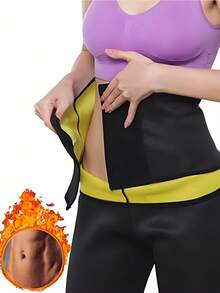 1pc,Women's Sports Sauna Sweat Belt Neoprene Slimming Belt Fitness Waist Trainer Tummy Control Belt - Multicolor - View 5