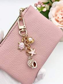 1pc Summer Ocean Element Shaped Bag Charm, Starfish, Seashell, Turtle Shell Decor, Elegant Lady's Keychain, Keyring, Keychain Decoration, Car Key Chain, Shoulder Bag, Wallet, Backpack Accessory, Room Decor, Phone Charm, Convenient To Carry, Suitable For Beach Vacation, Daily Outing, Popular Among Fashionable Young People - Multicolor - View 6