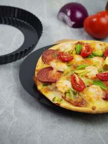 Brodark 9-Inch Round Non-Stick Pizza Pan With Removable Bottom, Ideal For Baking Crispy, Cheesy Homemade Pizza, Perfect For Family Baking - Black - View 4