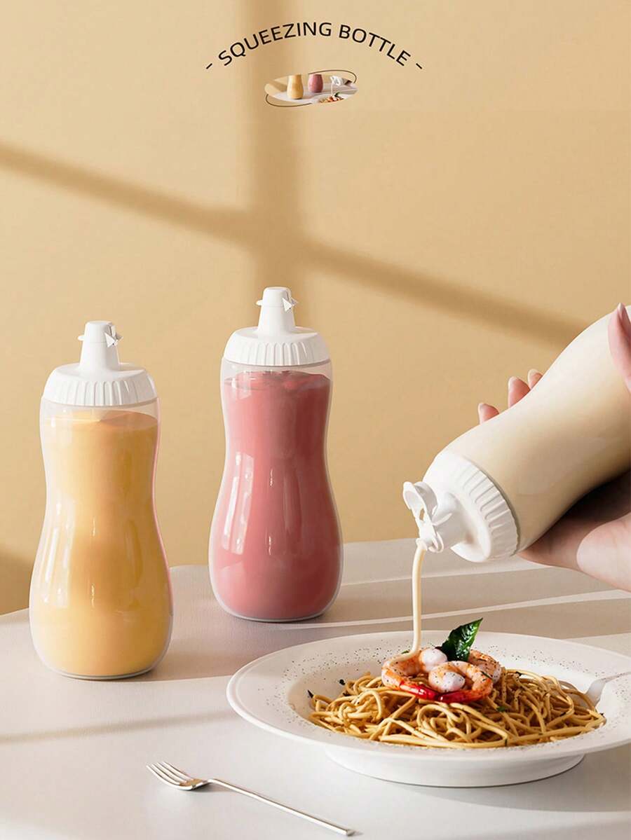 1个500毫升防漏大口径塑料挤压式酱料瓶,适用于番茄酱、蜂蜜沙拉酱等,厨房调味品分装器,也可用于盛装番茄酱和烧烤酱。 - 彩色 - 查看 1