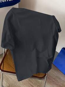 Camiseta básica para hombres, top versátil, ropa de verano para hombres - Gris Oscuro - Ver 2