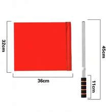 Banderas de salida de mano rojas y blancas de varias piezas, banderas de mando con asta de acero inoxidable, banderas de árbitro para día deportivo, banderas de señalización escolar de para múltiples escenarios - multicolor - Ver 5