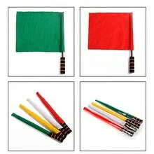 Banderas de salida de mano rojas y blancas de varias piezas, banderas de mando con asta de acero inoxidable, banderas de árbitro para día deportivo, banderas de señalización escolar de para múltiples escenarios - multicolor - Ver 4