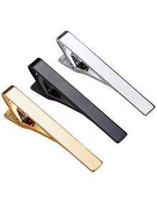 10Pcs Men's Tie Clip Set, Classic Simple Metal Necktie Bar Clasp Clips, Multi-Color & Texture Options, Business Wedding Formal Suit Accessory For Gentlemen. - Multicolor - View 7