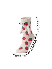 1/3 pares de calcetines de media pantorrilla con estampado de dibujos animados lindos y sujeción magnética, calcetines unisex adecuados para la vida diaria, el hogar, a juego en pareja, calcetines creativos y divertidos - Multicolor - Ver 5