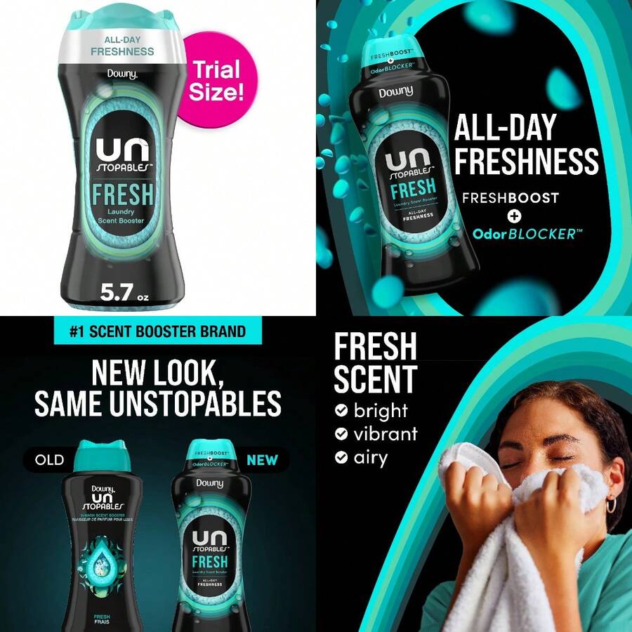 Downy Unstopables In-Wash Scent Booster Laundry Beads, Fresh Scent, 5.7 Oz - 5,7 ounce - Xem 1