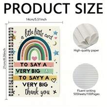 100-Page Cute Rainbow Spiral Notebook, Suitable For Work, Study, Diary Writing, Graduation Gift, Birthday Gift, Daily Planning, And More To Record Life's Moments And Convey Heartfelt Thoughts! - H - View 2