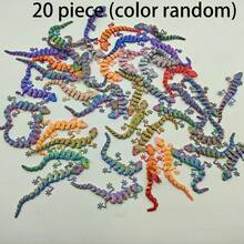 彩色随机2/5/10/20个装派对礼品包，可活动的3D打印壁虎，彩色动物模型，适合用作生日礼物袋、派对填充物、课堂奖励和嘉年华奖品，多种颜色随机3D打印动物 - 彩色 - 查看 13