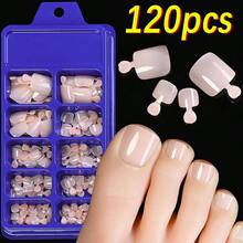 120-Piece French Manicure Set In 9 Colors, Short Square Style, Full Coverage Press-On Nails In Summer Pink And Glossy Brown. - Dusty Blue - View 12
