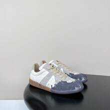 Zapatos casuales unisex, talla 36-45, zapatos casuales de mujer y zapatos deportivos de hombre, zapatos planos de suela blanda con cordones, zapatos cómodos y livianos de hombre para uso diario, de corte bajo,,,,,Zapatillas de entrenamiento alemanas de alta gama, clásicas, retro, versátiles, con diseño de grafiti, unisex, para parejas, en color blanco. - Todo blanco - Ver 7