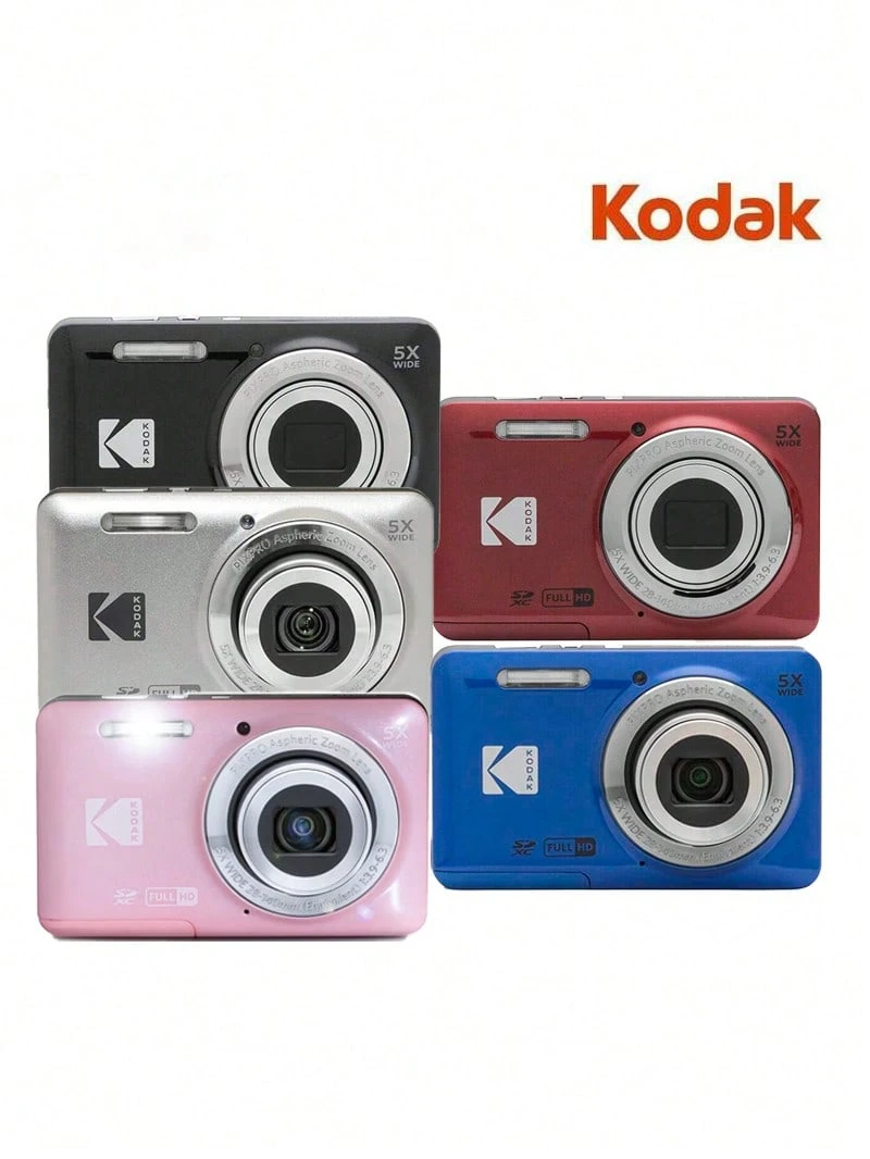 Kodak Máy ảnh kỹ thuật số FZ55: Máy ảnh kỹ thuật số nhỏ gọn, cơ bản, lý tưởng cho gia đình, độ phân giải 16.35MP, ống kính góc rộng 28mm, zoom quang học 5x, quay video 1080p, màn hình 2.7 inch, nhiều chế độ chụp, nhỏ gọn, tiện mang theo khi ở nhà và đi du lịch.