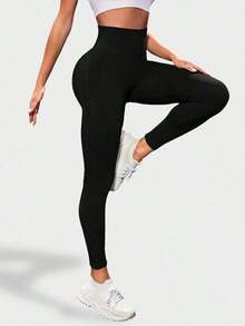 SUN Women's Seamless Sports Leggings, Fitted, For Yoga, Fitness And Outdoor Running - 藍色 - 查看 11