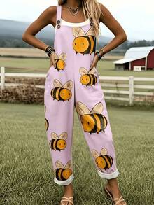 Green Jumpsuit With Cartoon Bee Print - 0578 - 羅莎 - 查看 12