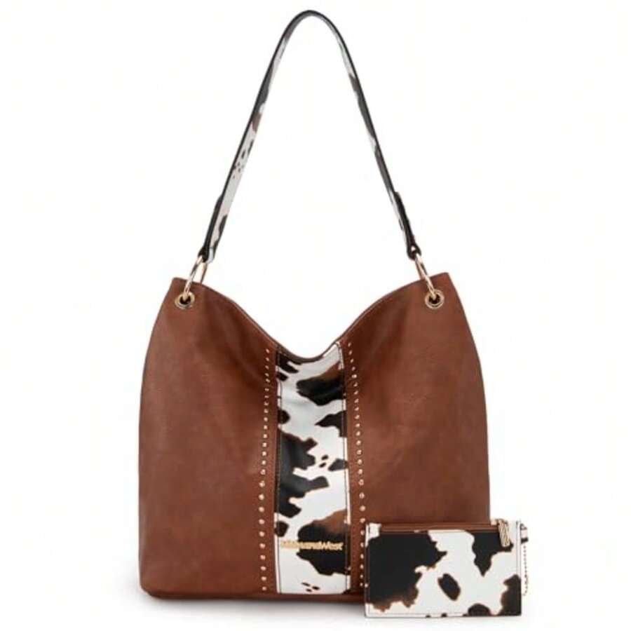 Hobo Bag For Ladies Shoulder Handbags With Back Pocket Purses, With Zipper, Purses, With Zipper - Z-brown - View 1