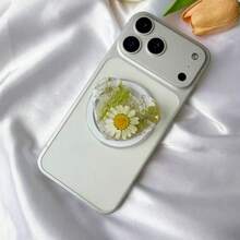 Magnetic Holder With Real Flower Resin Heart-Shaped Desktop Stand, Charging Dock, Original Creative Gift, Anti-Shake, Compact, Rotatable, Suitable For Universal Use - 7 - View 3