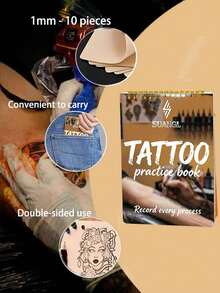 A5 Tattoo Practice Skin Notebook - 8 Cover Options, 1mm/2mm Thickness Realistic Skin Practice Book, Includes 4/10 Reusable Tattoo Practice Sheets, Suitable For Beginners And Artists A5 Spiral Bound Practice Notebook - View 3