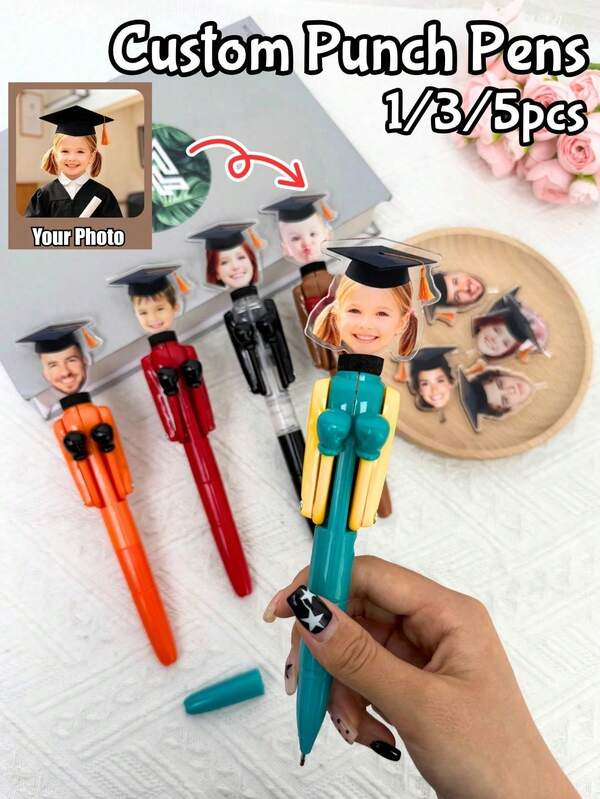 1/3/5pcs Set Personalized Punching Themed Creative Interactive Stress Relief Pen, Suitable As Graduation Gift, Desk Toy Pen For Students, Unique Emotional Gift For Back To School, Learning Supplies, Birthday, Anniversary, Christmas, Thanksgiving, New Year, Party Decor, Office And School Supplies, Pencil Case And Marker Holder