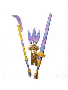 1pc-Rumi Roleplay Sword, New Resin Detachable Design Long Sword, Cosplay Prop Sword, Plastic Sword Ornament, Perfect Gift, Birthday Gift, Gift, Party Gathering Decoration, Non-Harmful Resin Sword, Costume Prop Accessories - Multicolor - View 2