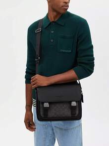 Coach Túi đeo chéo nam RACER 28, dây đeo có logo điều chỉnh được, da tổng hợp, túi đeo vai, túi đựng máy ảnh, túi du lịch nhỏ. - màu đen - Xem 8