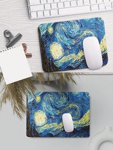 Van Gogh Cat Starry Night Large Gaming Mouse Pad, Micro-Woven Surface, Non-Slip Rubber Base, Suitable For Office And Home Use, Desktop Mouse Pad Decoration - View 7