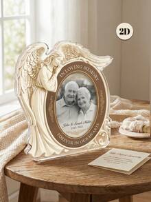 1pc Personalized Custom 2D Angel Wings Acrylic Commemorative Plaque With Photo And Text - Eternal Love And Precious Memories - Perfect Memorial Gift For Parents, Family And Friends - Engraved Commemorative Decor - Multicolor 3 - View 10