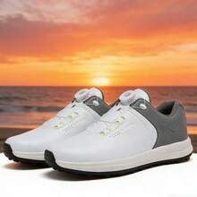 Zapatos de golf para hombres, zapatillas deportivas de alta gama con bloques de color - Gris - Ver 4