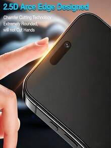 3pcs Matte Ceramic Screen Protector, Anti-Spy, Matte Non-Blur, High Hardness Ceramic Layer, Keychain & Hard Objects Scratch Resistant. Compatible With IPhone 17E/17 ProMax/16 ProMax/15 ProMax/14 ProMax/13 ProMax/12 ProMax/11 ProMax/17 Pro/16 Pro/15/14/13/12/11 And Other Series. - Black - View 10