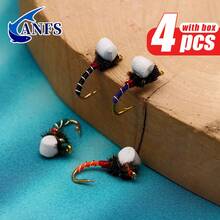 ANFS 4 Cajas de Señuelos de Colores Mixtos, Zumbador de Anzuelo, Señuelos de Pesca de Trucha, Cebo de Pesca - Multicolor - Ver 3