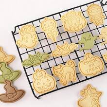 6/8/10 Pcs Halloween Cookie Cutters - Pumpkin, Ghosts, Gothic Skull Shaped Cookie Molds For Mexican Day Of The Dead, Day Of The Dead, Halloween Party Decoration - Multicolor - View 8