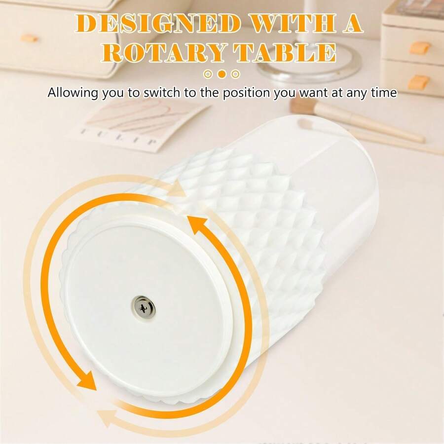 IMLUCKY Makeup Organizer - 360 Rotating Cosmetic Organizer Box - Acrylic Vanity Storage Display Case For Bathroom/Countertop - White - View 1
