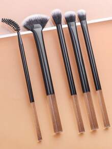 ronshadow Bộ 5 cọ trang điểm, bao gồm cọ quạt highlight, cọ tán kem nền vát cạnh, cọ phấn phủ lớn, cọ tán phấn mắt cỡ trung bình, lược chải mi, bộ dụng cụ trang điểm đầy đủ cho người mới bắt đầu. - Nhiều màu - Xem 3