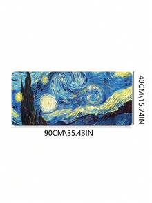 Van Gogh Cat Starry Night Large Gaming Mouse Pad, Micro-Woven Surface, Non-Slip Rubber Base, Suitable For Office And Home Use, Desktop Mouse Pad Decoration - View 12