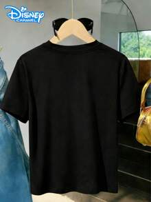 Disney Brand Summer Women's Dress Lilo & Stitch 'Hey Hey' Graphic Cotton Tee, Short Sleeve Round Neck Casual T-Shirt Top - màu đen - Xem 2