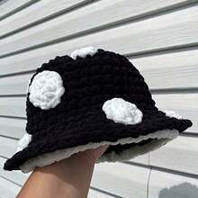 Women's Hat Handmade Crochet Yarn Mushroom Hat Cute Beautiful Fisherman Hat Daily Casual Warm Hat EHVN - 紅色 - 查看 3