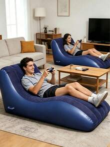1 chiếc ghế thư giãn bơm hơi thoải mái - Ghế sofa bơm hơi gia dụng, thích hợp cho phòng khách, phòng ngủ, phòng đọc sách, ban công văn phòng trong nhà cũng như du lịch ngoài trời, cắm trại và dã ngoại. - A - Xem 9