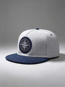1pc Unisex Fashion Compass Embroidered Hip-Hop Color-Block Baseball Cap , Adjustable , Perfect For Outdoor Activities, Travel, And Running - Compass - View 6
