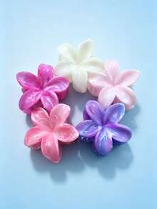 4/5/6pcs 4cm Fashionable Gradient Hawaiian Flower Hair Clips, Simple Versatile Small Hair Clips Suitable For Work/Date/Vacation - Multicolor - View 2