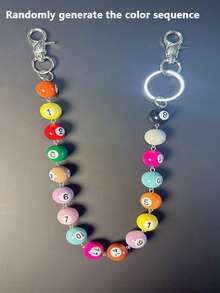 1 pièce Chaîne de taille style punk avec balles de sport mélangées, chaîne de taille minimaliste Hiphop Ins, convient pour porte-clés, portefeuille, accessoires pour hommes - Multicolore - Voir 6