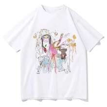 Beabadoobee Beatopia 2026 Graphic Summer Crew Neck Pure Cotton Hip Hop Urban Fashion Loose Casual Women's Short Sleeve T-Shirt - 白色 - 查看 1
