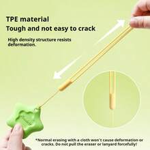 Tẩy có dây buộc, siêu sạch, ít vụn giấy, không rụng lông, chống thất lạc, đồ dùng văn phòng phẩm hình ngôi sao dễ thương dành cho trẻ em, học sinh, mẫu giáo. - 4 cục tẩy mỗi hộp + kích thước nhỏ (kèm dây đeo) - Xem 4