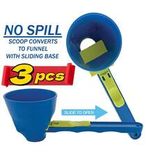 3pcs Sliding Leak-Proof Funnel Measuring Spoons, Multi-Function Funnel Design Measuring Cups, Durable PP Material Portable Powder Transfer Tool, Suitable For Milk Powder, Coffee, Sports Drinks, Nutritional Supplements - Multicolor - View 4