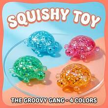 1pc Quicksand Turtle Glow-In-The-Dark Toy, Squishy Toys Colorful Quicksand Turtle Squeeze Toy, Birthday Gift Ornament Creative Fluorescent Toy - Multicolor - View 4