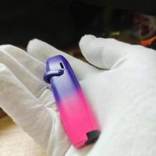 Adjustable Windproof Jet Flame Lighter Without Butane Gas, Mini Portable Torch Lighter, Cute Stylish Lighter For Ladies, Multipurpose Lighter For Camping Barbecue Kitchen Use, Ideal Gift For Women(No Gas) - 藍紅色 - 不含丁烷氣體 - 查看 5
